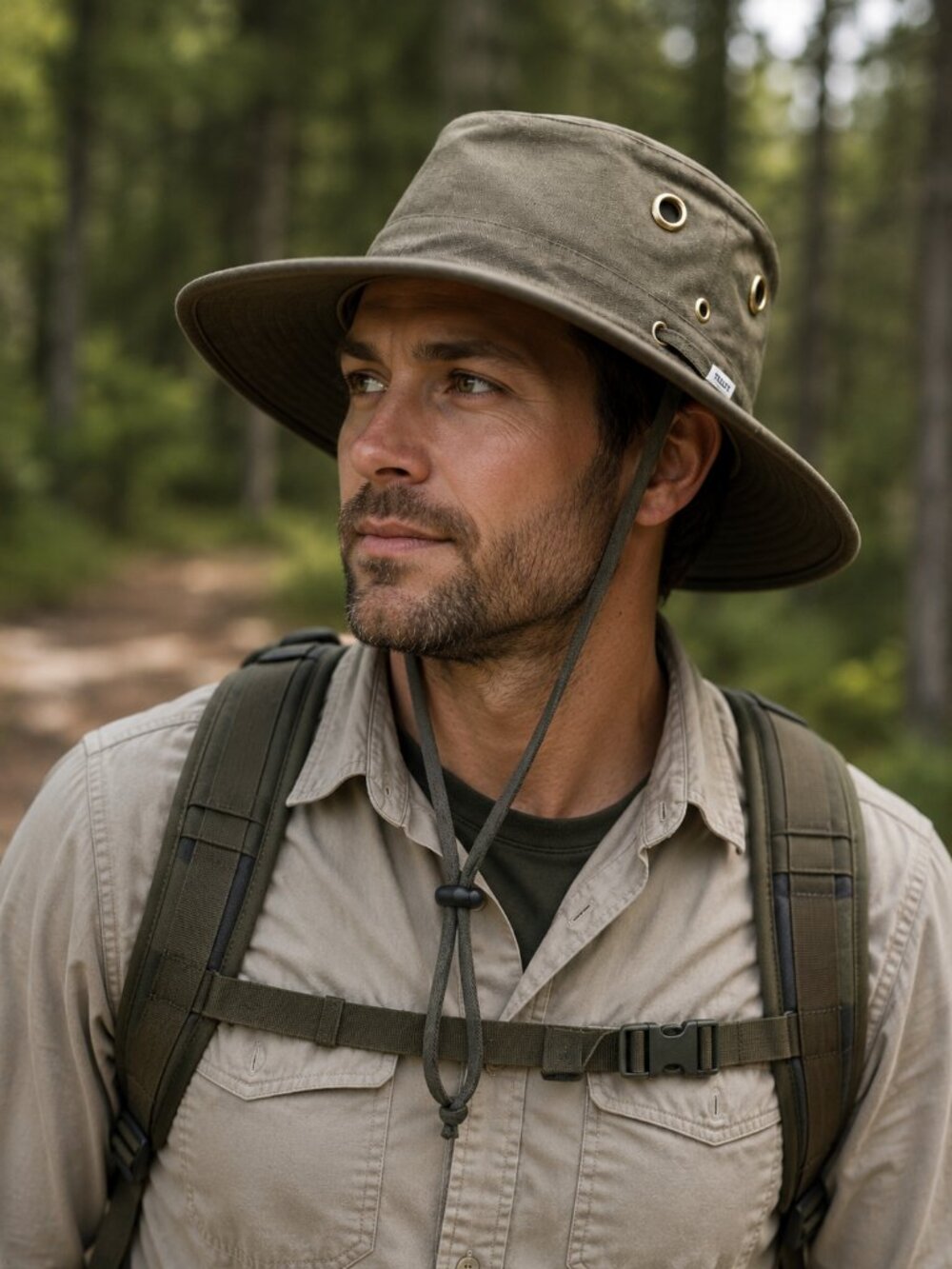 Tilley Endurables Hat 7 1/8 Olive Green Wide Brim Safari Outdoor Made Canada